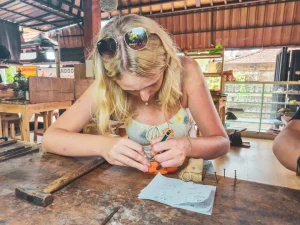 Handmade sterling silver ring crafted at Balifornia Silver Class Ubud.